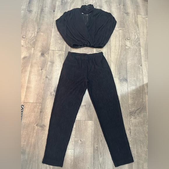 VINTAGE Elegant Black Algo Boutique 2 Piece Outfit - Picture 1 of 5